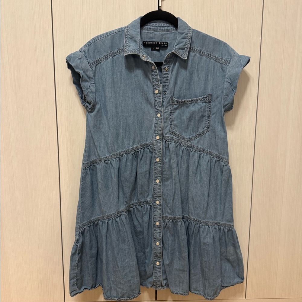 Veronica Beard Denim Tiered Dress